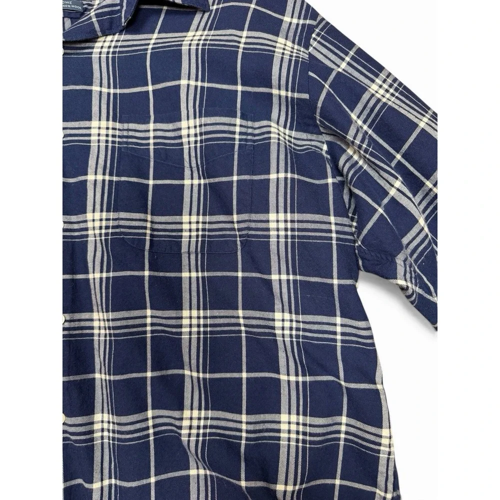 Polo by Ralph Lauren L Plaid Marlowe Wool Blend Blue Plaid Long Sleeve Shirt